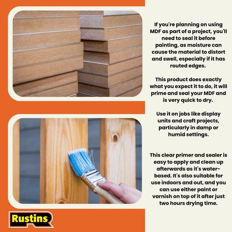 RUSTINS Quick Dry MDF Sealer - Professional Sealant for Rapid Results, 500ml - Image 4
